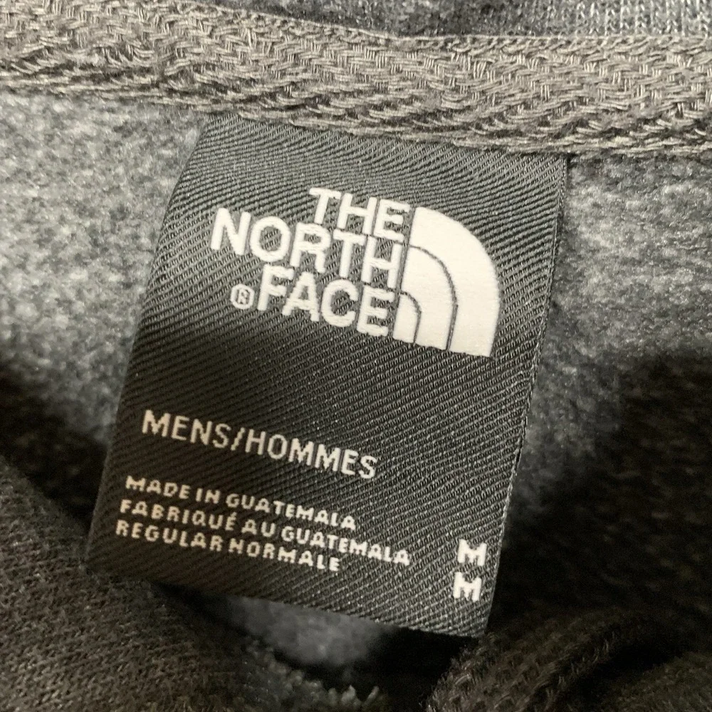 The North Face Hoodie Sweatshirt Mens Size M Gray Graphic Fleece Pullover Casual